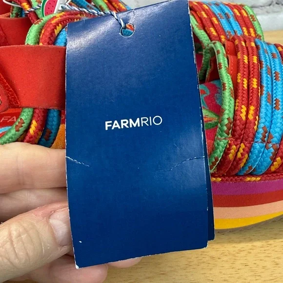 FARM RIO Tropical Platform Sandal NWT Sz 8 retail $230 - Picture 9 of 14